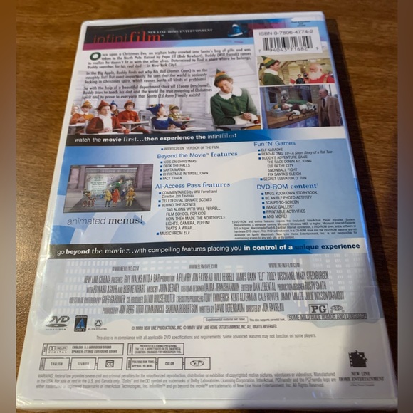 Elf DVD Movie Starring Will Farrell PG - NWT - Picture 3 of 4